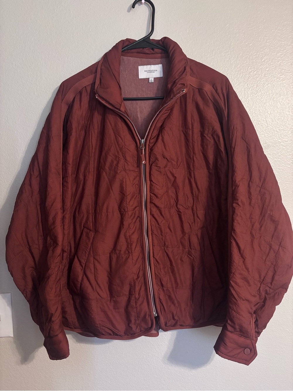 Thread & Supply Women's Quilted Zip Puffer Jacket - Rust Brown